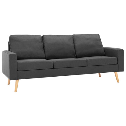 3-seater sofa dark grey fabric