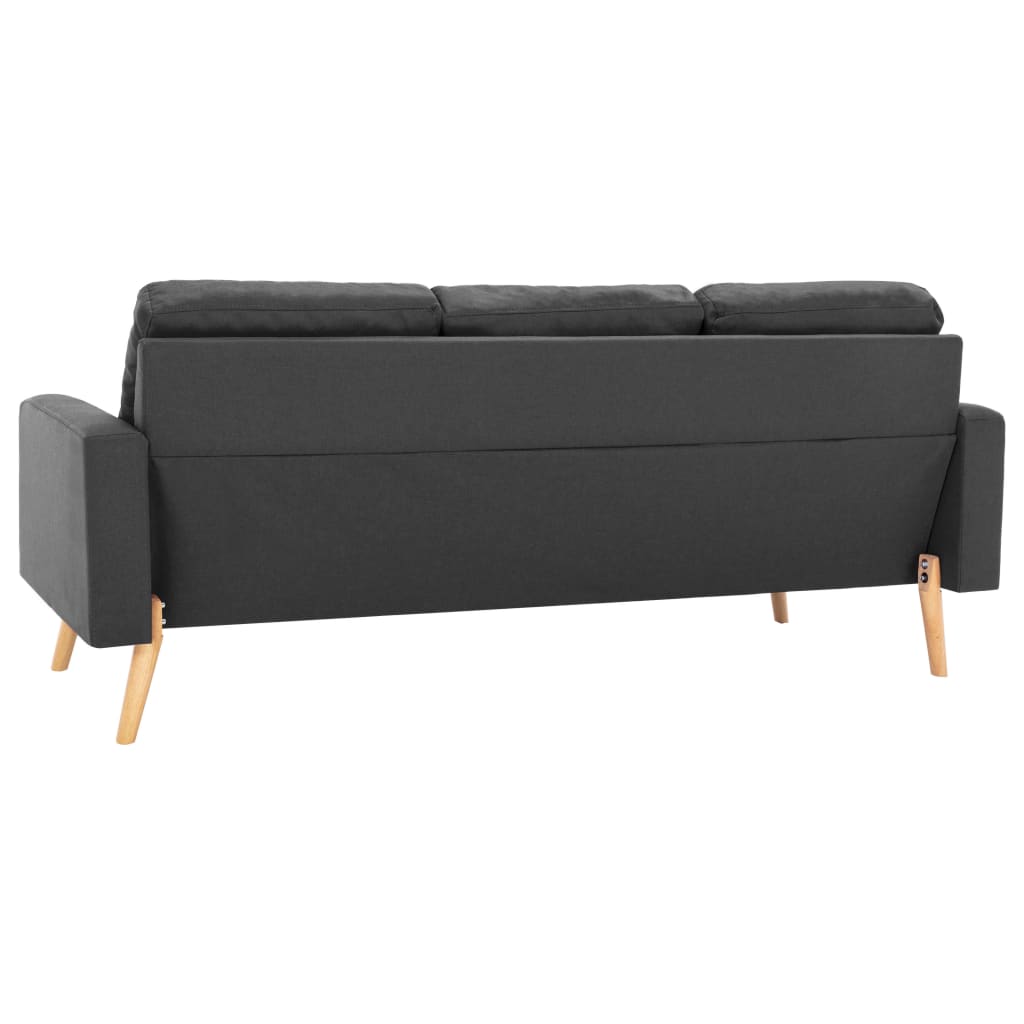 3-seater sofa dark grey fabric