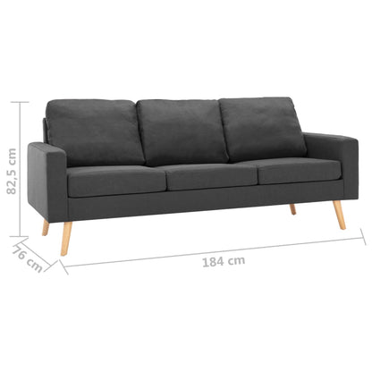 3-seater sofa dark grey fabric