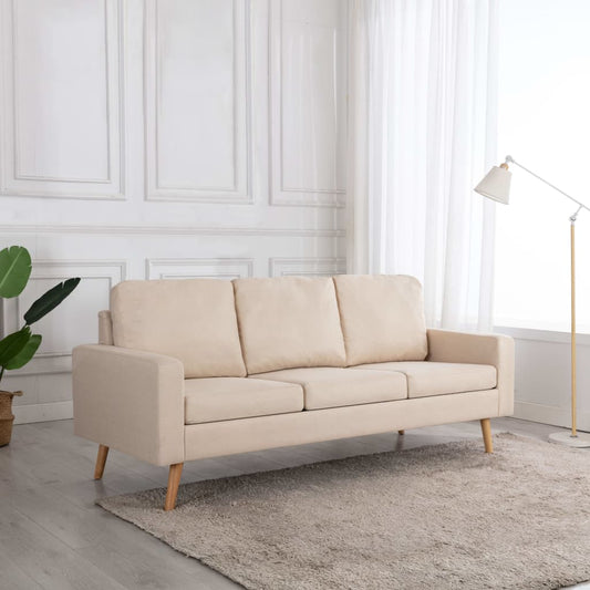 3-Sitzer-Sofa Creme Stoff