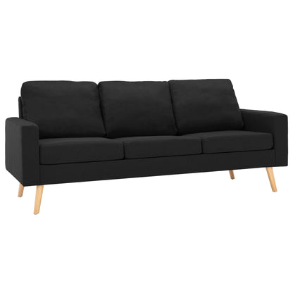 3-seater sofa black fabric