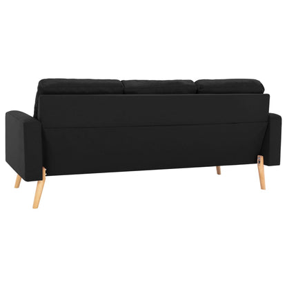 3-seater sofa black fabric