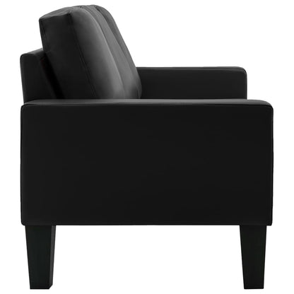 3-Sitzer-Sofa Schwarz Kunstleder