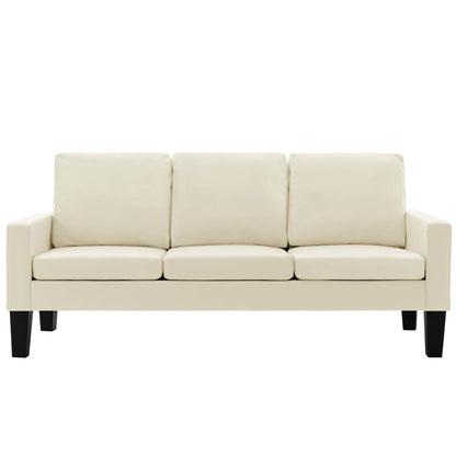 3-Sitzer-Sofa Creme Kunstleder