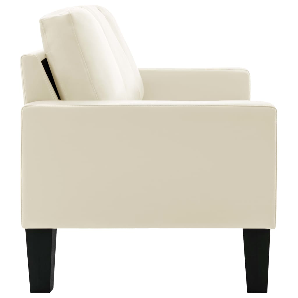 3-Sitzer-Sofa Creme Kunstleder