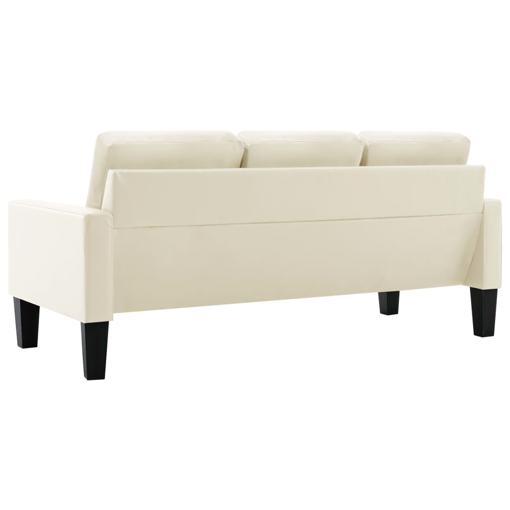 3-Sitzer-Sofa Creme Kunstleder