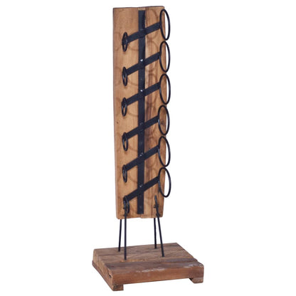 Wine rack for 6 bottles 35x35x100 cm solid teak wood