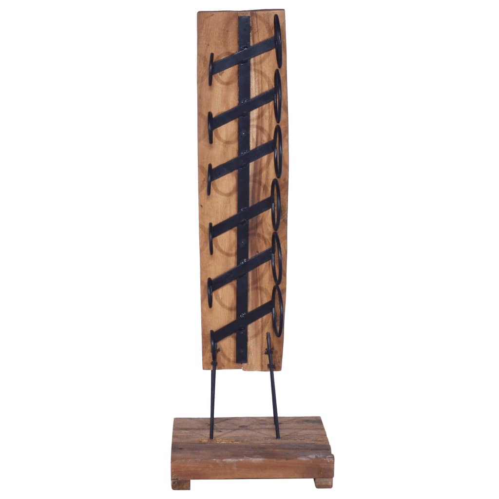 Wine rack for 6 bottles 35x35x100 cm solid teak wood