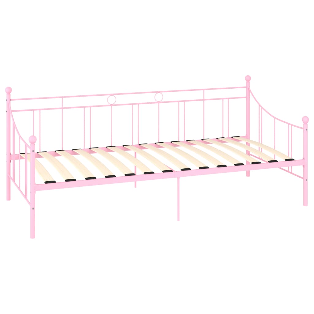 Tagesbett-Rahmen Rosa Metall 90×200 cm