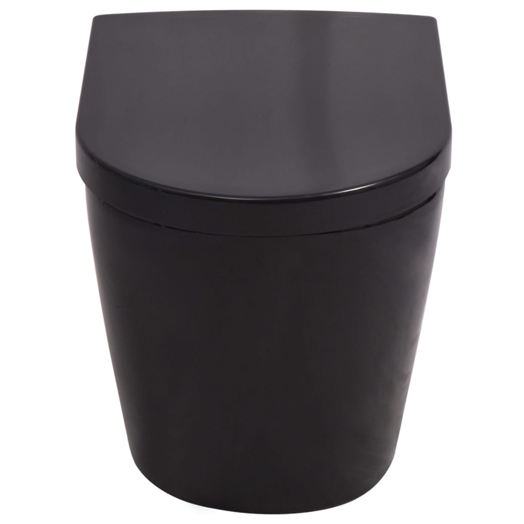 Wall-hung toilet with concealed cistern ceramic black