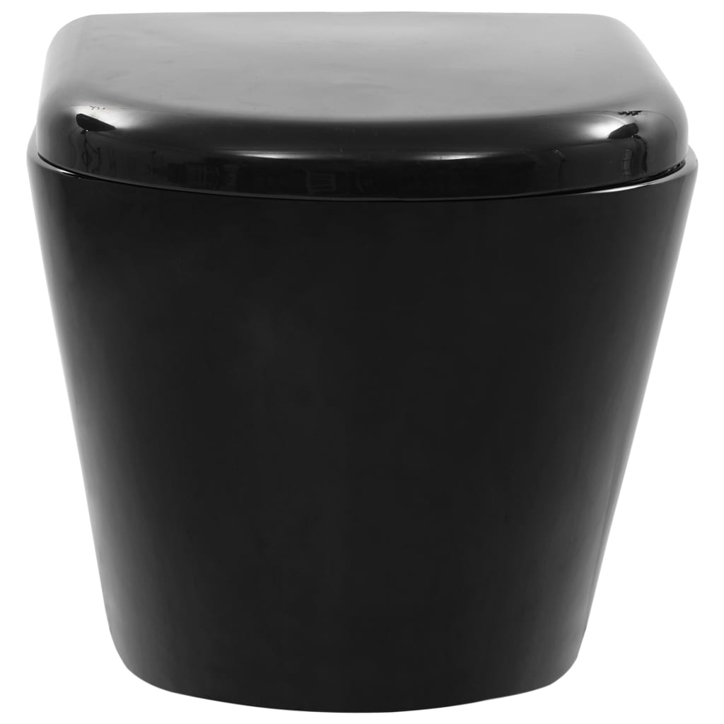 Wall-hung toilet with concealed cistern ceramic black