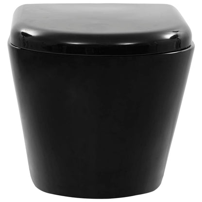 Wall-hung toilet with concealed cistern ceramic black