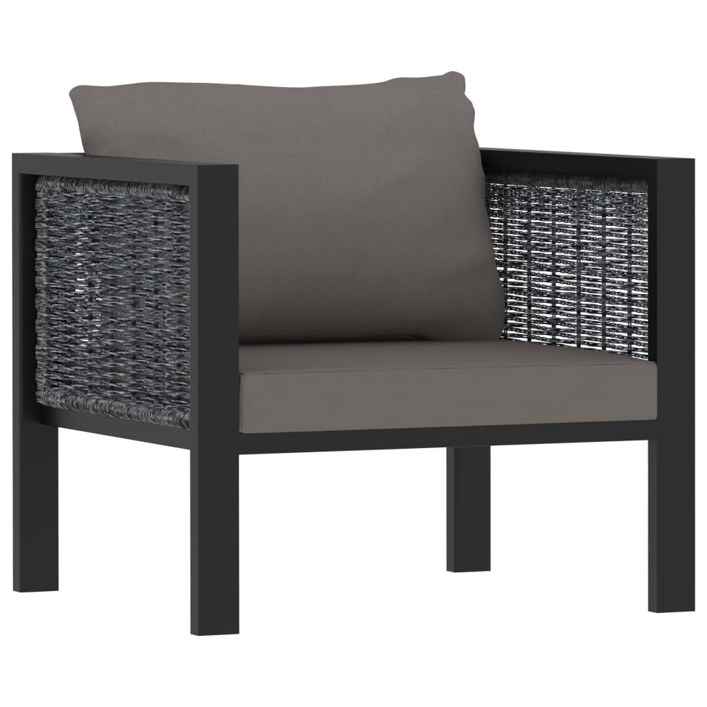 Sofa-Element mit Kissen Poly Rattan Anthrazit