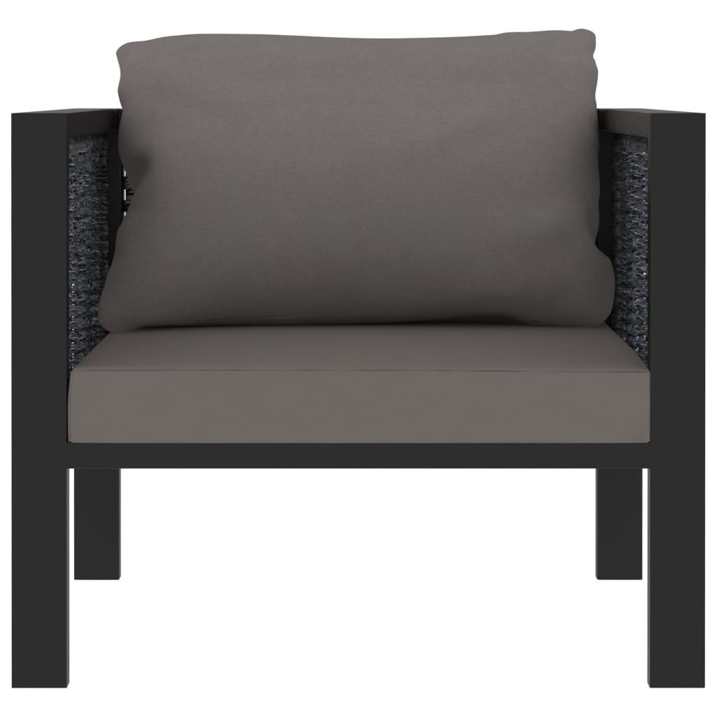 Sofa-Element mit Kissen Poly Rattan Anthrazit