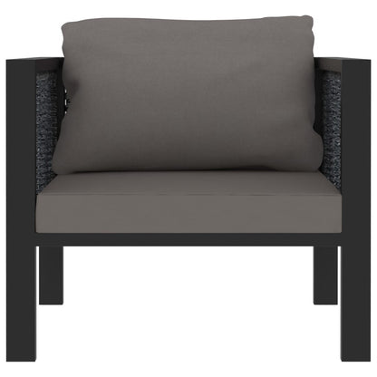 Sofa-Element mit Kissen Poly Rattan Anthrazit