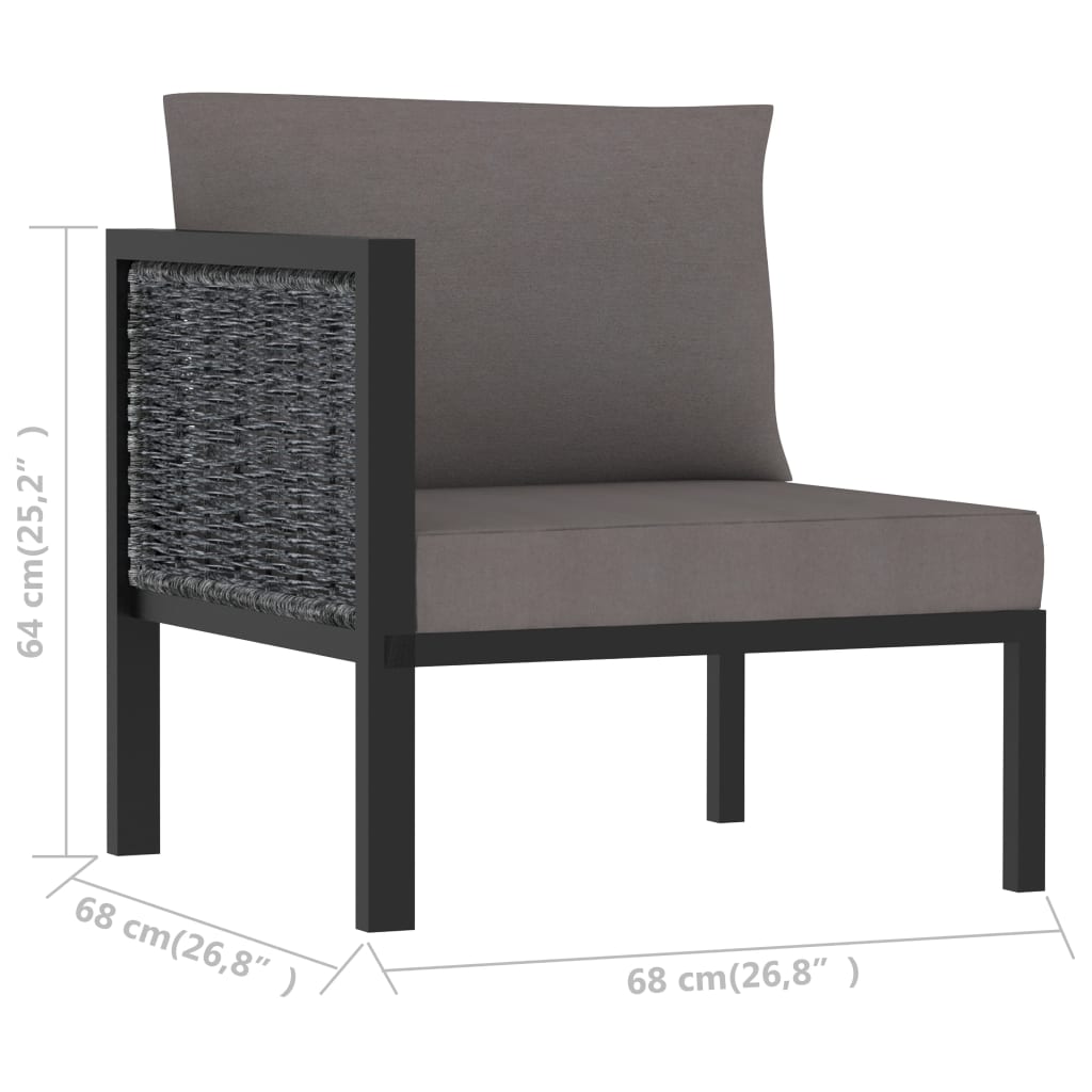 Sofa-Eckelement mit Rechter Armlehne Poly Rattan Anthrazit