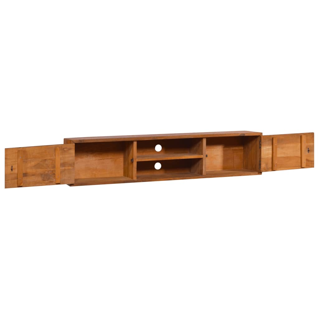 Wall TV cabinet 135x30x30 cm solid teak wood