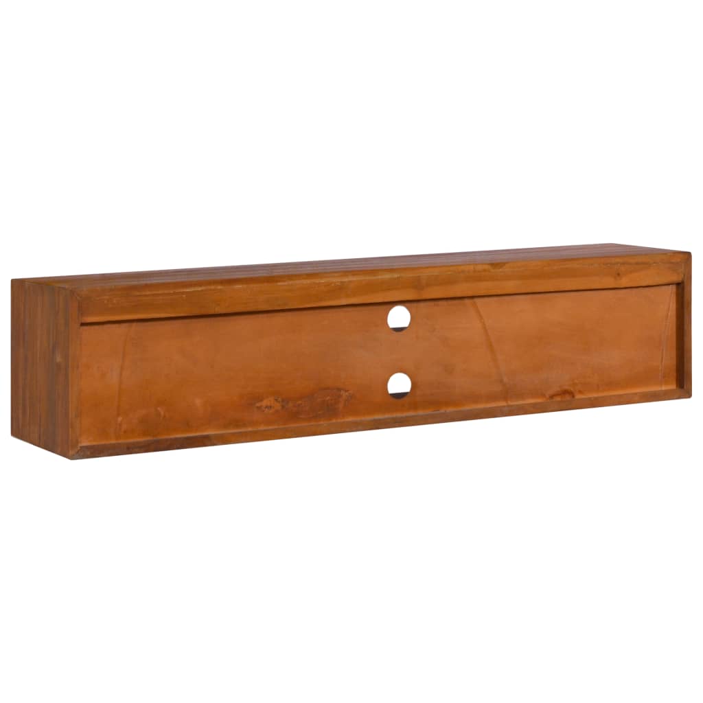 Wall TV cabinet 135x30x30 cm solid teak wood