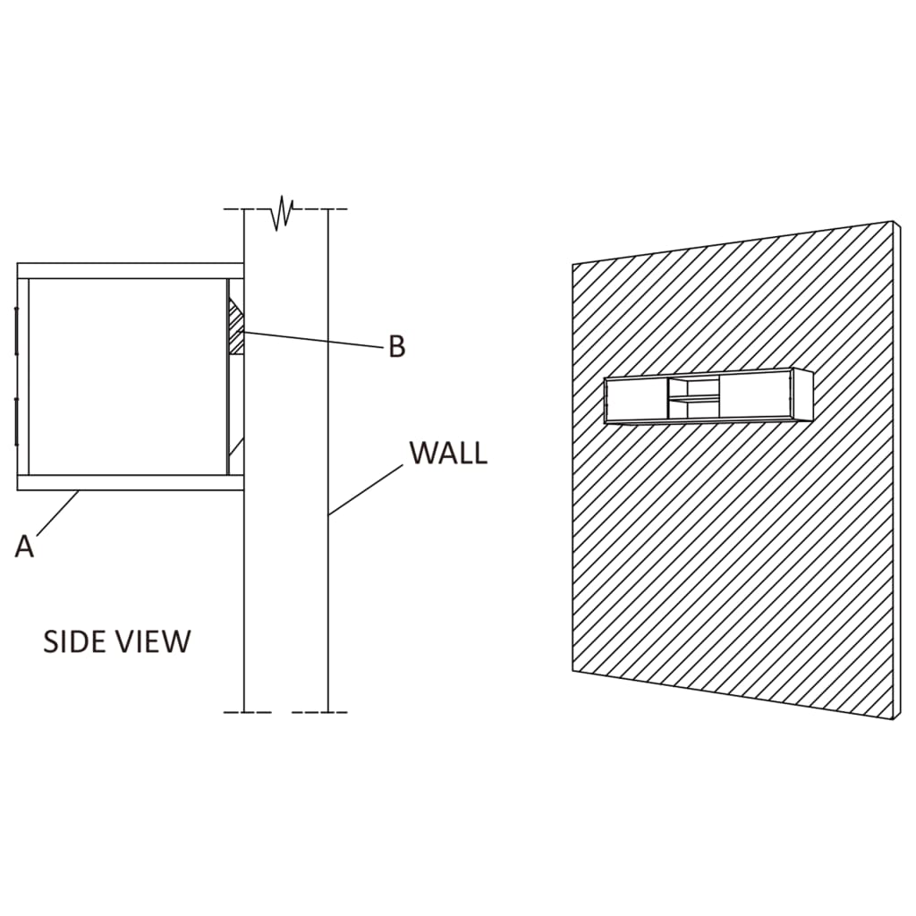 Wall TV cabinet 135x30x30 cm solid teak wood