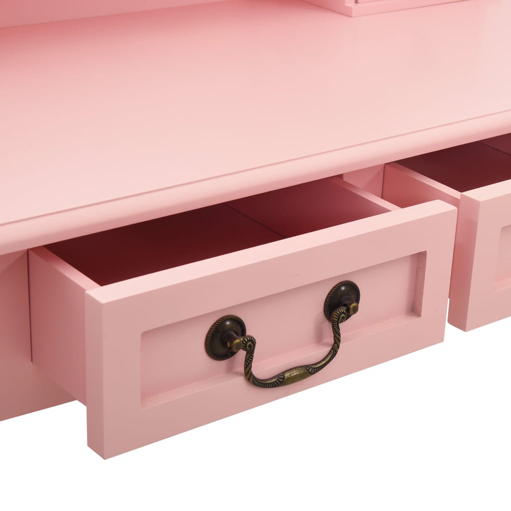 Dressing table set with stool pink 80×69×141 cm Paulownia wood