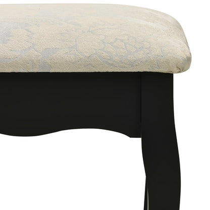 Dressing table set stool black 100x40x146 cm Paulownia wood