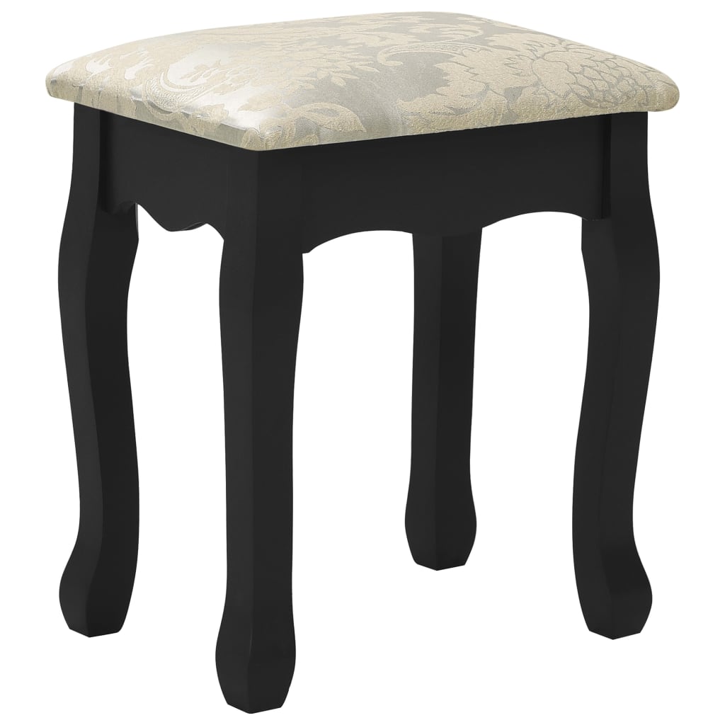 Dressing table set stool black 100x40x146 cm Paulownia wood