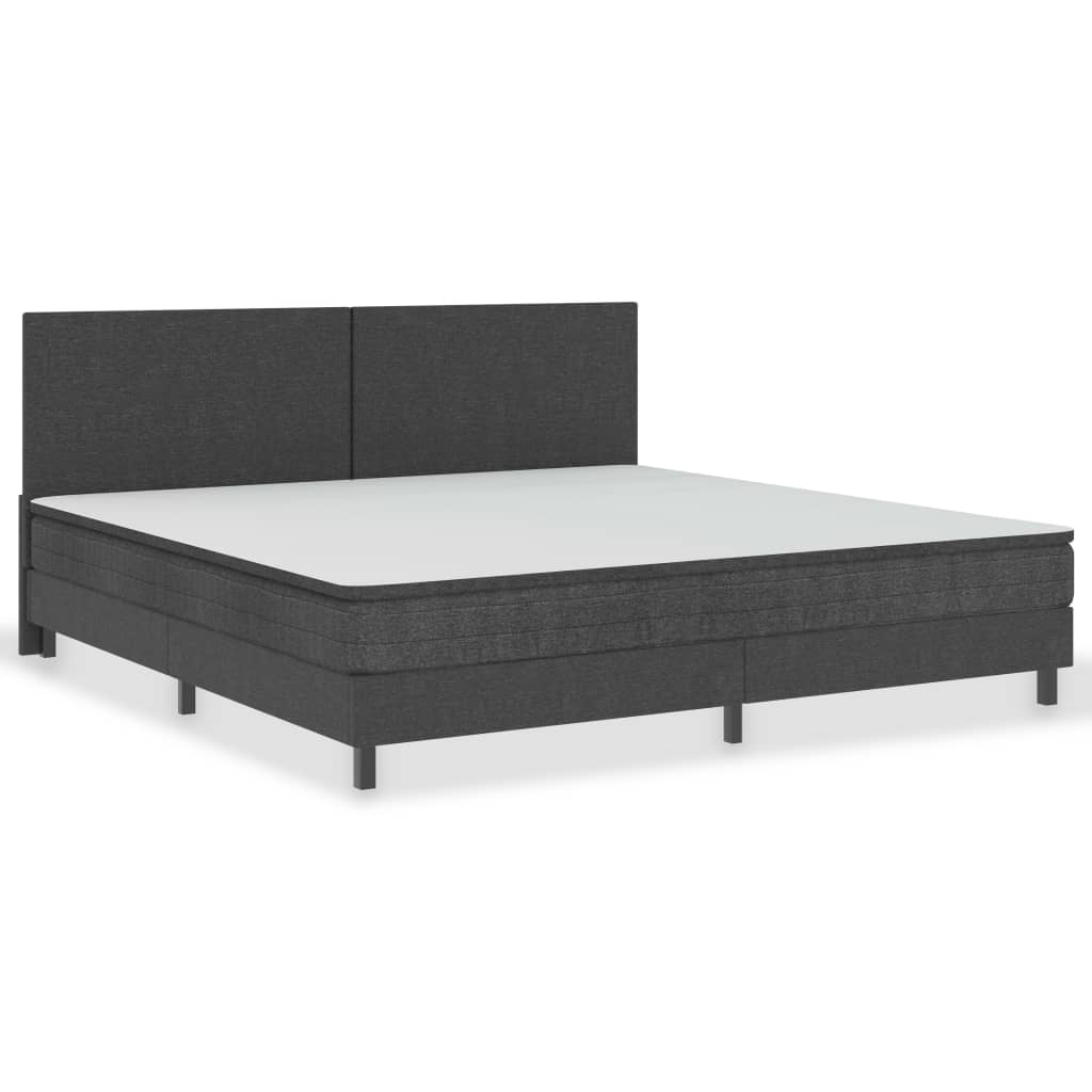 Boxspringbett Dunkelgrau Stoff 200x200 cm