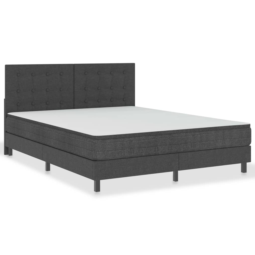 Boxspringbett Dunkelgrau Stoff 180x200 cm