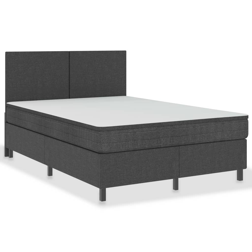 Boxspringbett Dunkelgrau Stoff 140x200 cm