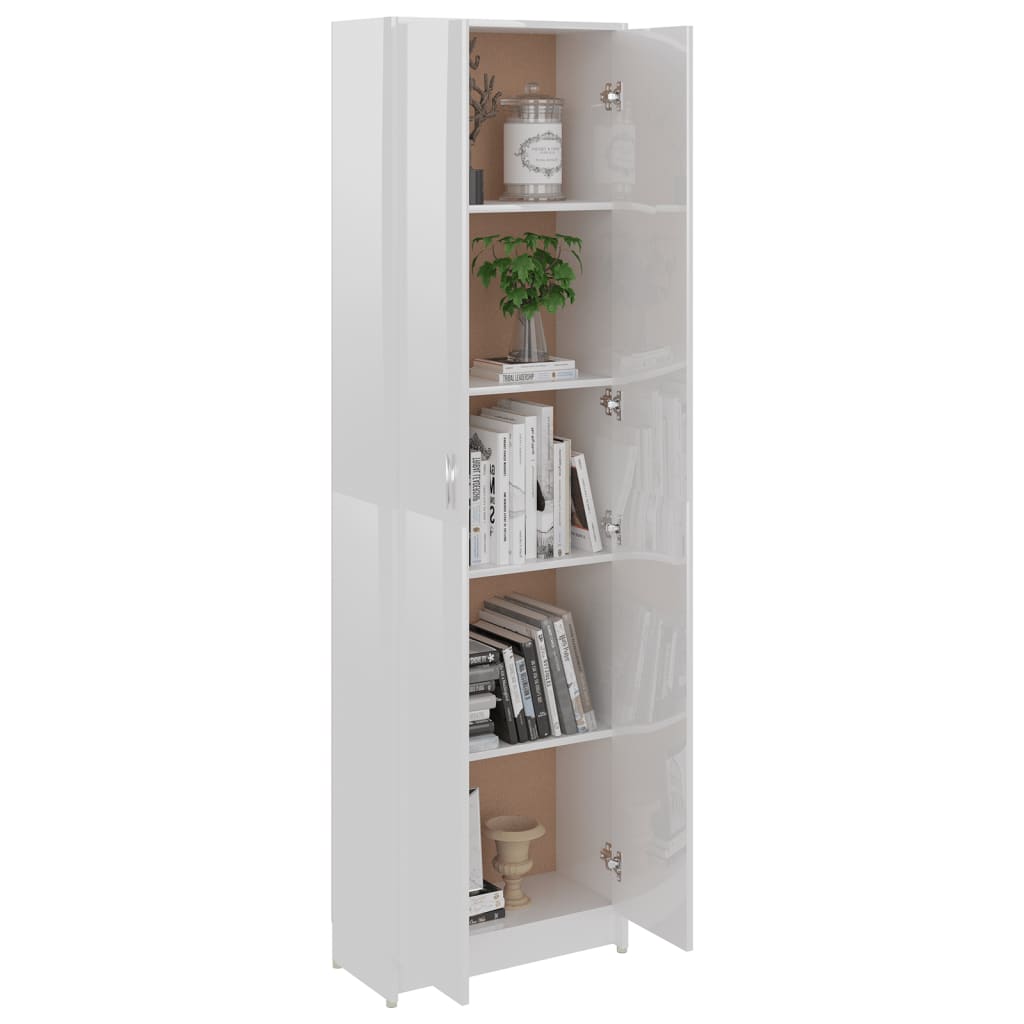 Garderobenschrank Hochglanz-Weiß 55x25x189 cm Holzwerkstoff