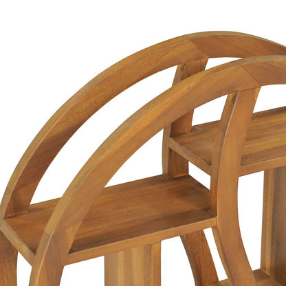 Wandregal Yin und Yang 60x15x60 cm Teak Massivholz