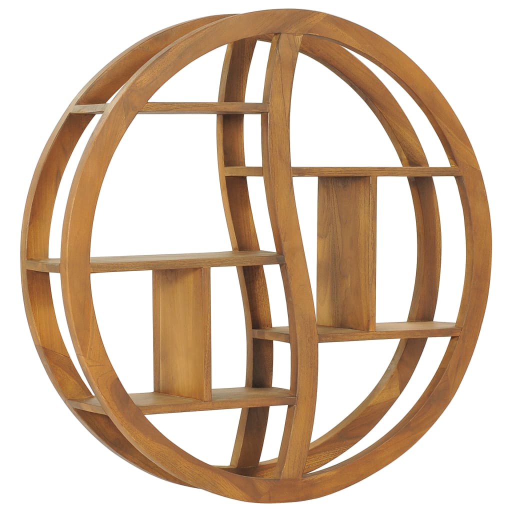 Wandregal Yin und Yang 80x17,5x80 cm Teak Massivholz