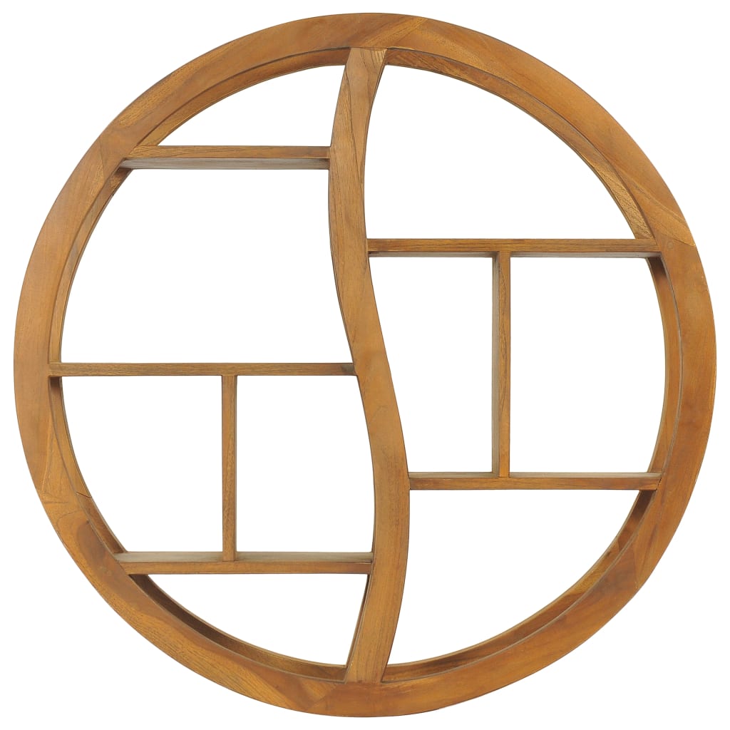 Wandregal Yin und Yang 80x17,5x80 cm Teak Massivholz