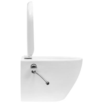 Wall-mounted WC without rim with built-in cistern ceramic white