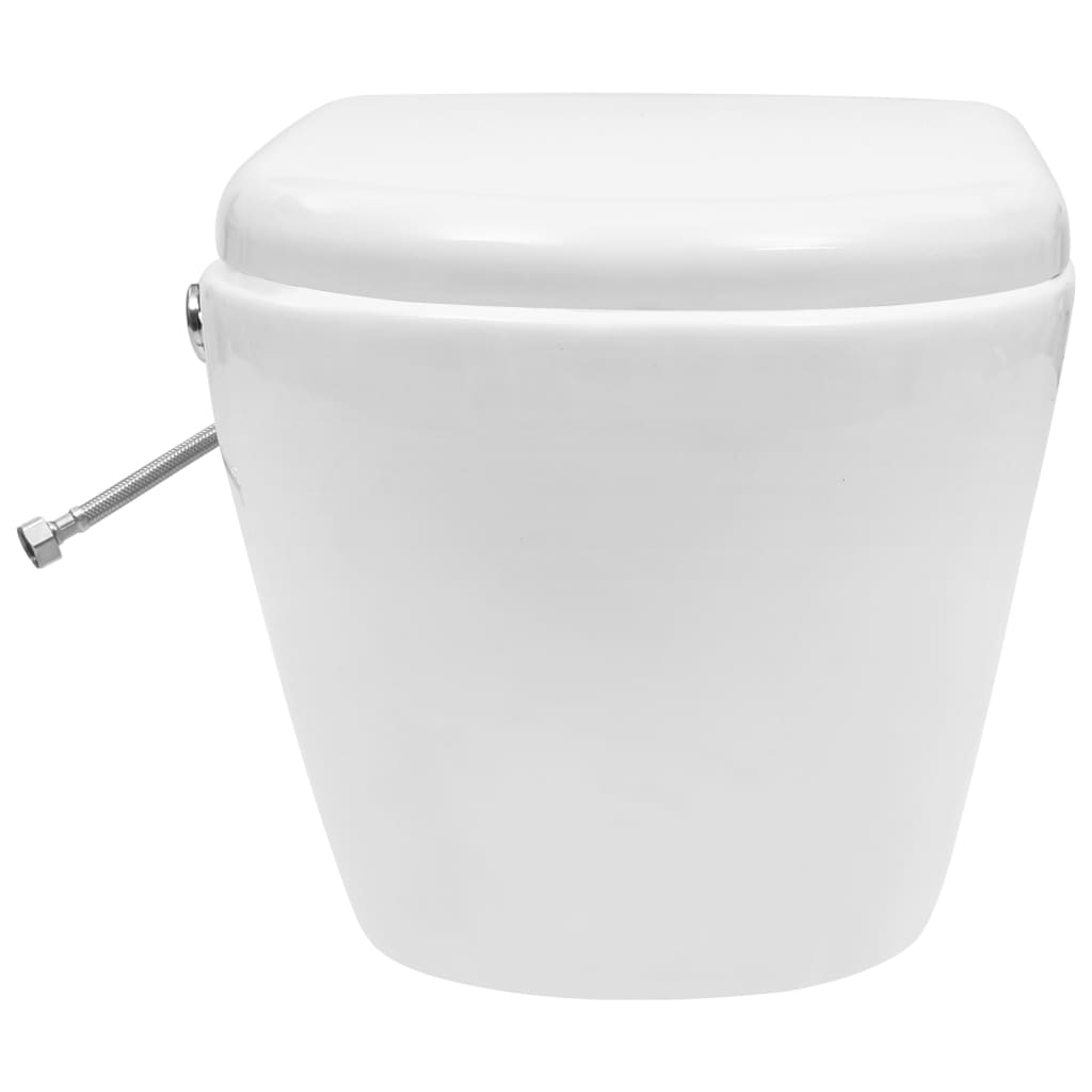 Wall-mounted WC without rim with built-in cistern ceramic white