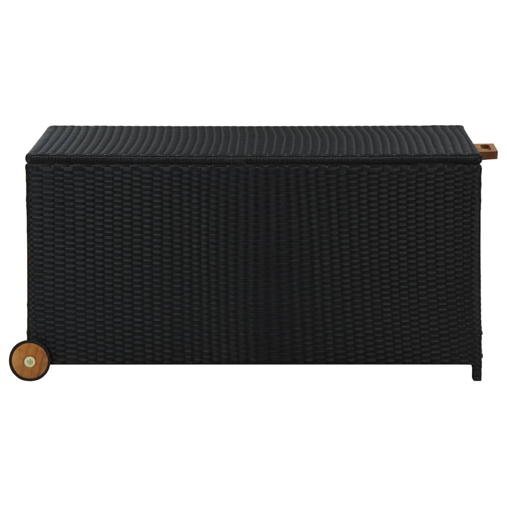 Garten-Auflagenbox Schwarz 120x65x61 cm Poly Rattan