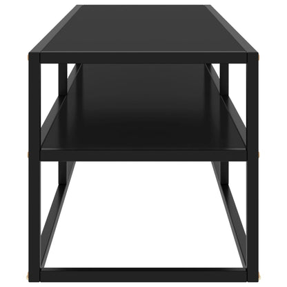 TV-Schrank Schwarz mit Schwarzem Hartglas 120x40x40 cm