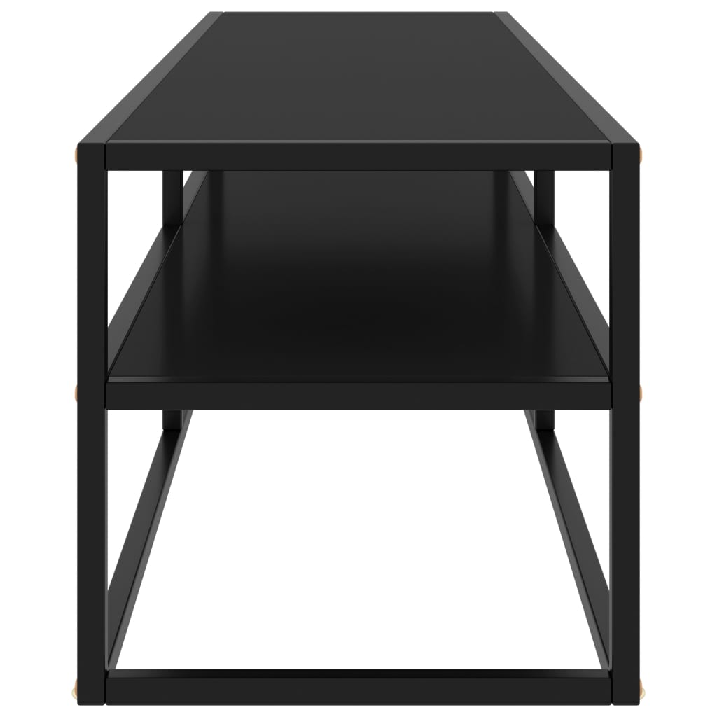 TV-Schrank Schwarz mit Schwarzem Hartglas 140x40x40 cm