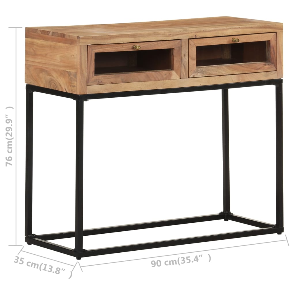 Console table 90x35x76 cm solid acacia wood