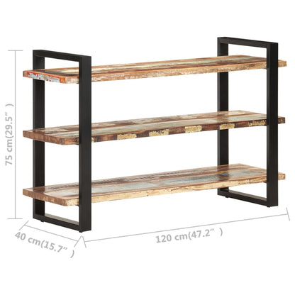 Sideboard mit 3 Regalböden 120x40x75 cm Altholz Massiv