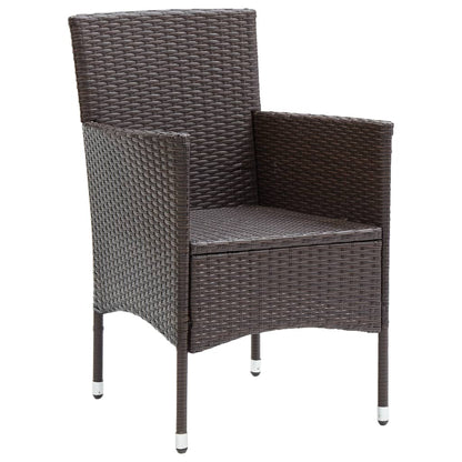 Garten-Essstühle 2 Stk. Poly Rattan Braun