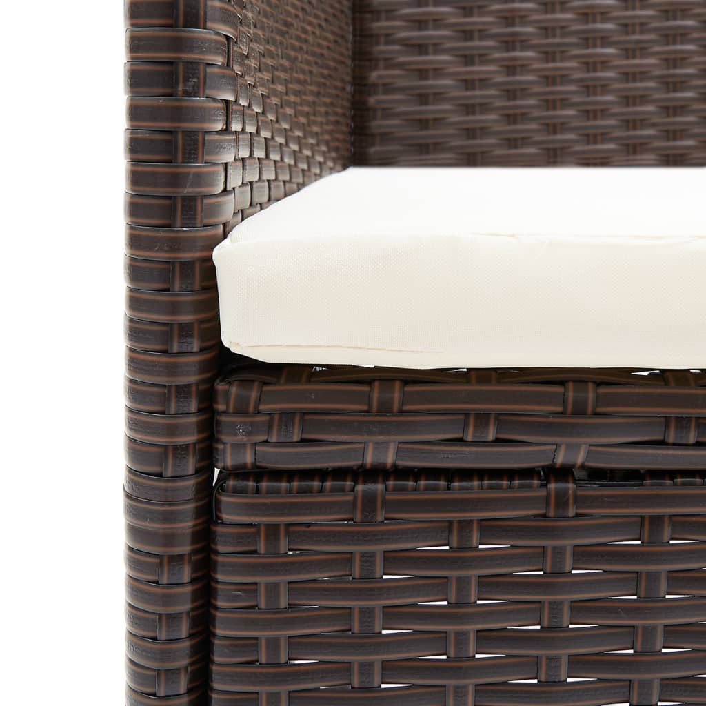 Garten-Essstühle 2 Stk. Poly Rattan Braun