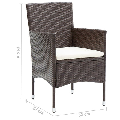 Garten-Essstühle 2 Stk. Poly Rattan Braun