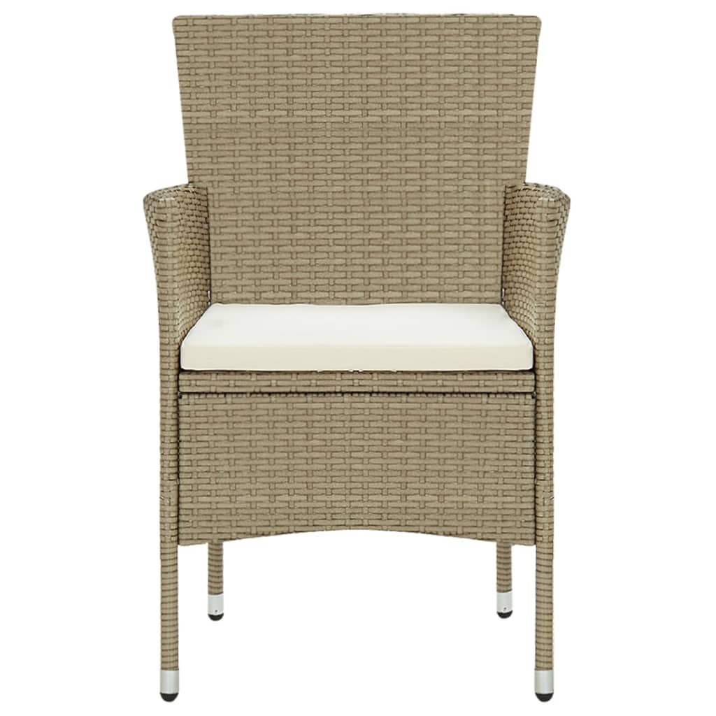 Garten-Essstühle 4 Stk. Poly Rattan Beige