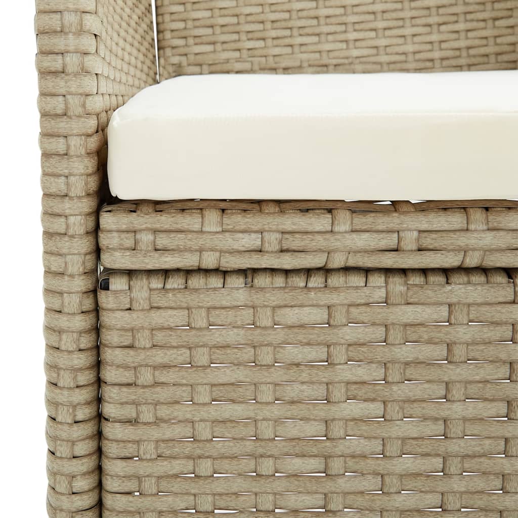 Garten-Essstühle 4 Stk. Poly Rattan Beige