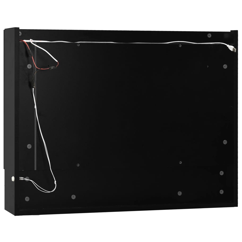 LED-Spiegelschrank fürs Bad Schwarz 80x15x60 cm MDF