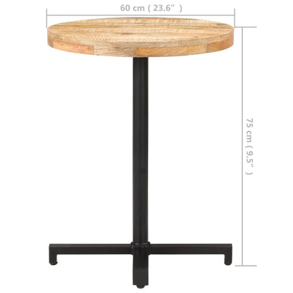 Bistrotisch Rund Ø60x75 cm Raues Mangoholz