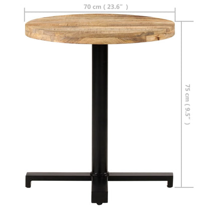 Bistrotisch Rund Ø70x75 cm Raues Mangoholz