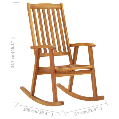 Rocking chair solid wood acacia