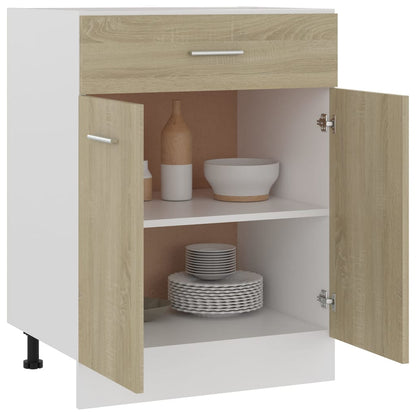 Schubunterschrank Sonoma-Eiche 60x46x81,5 cm Holzwerkstoff